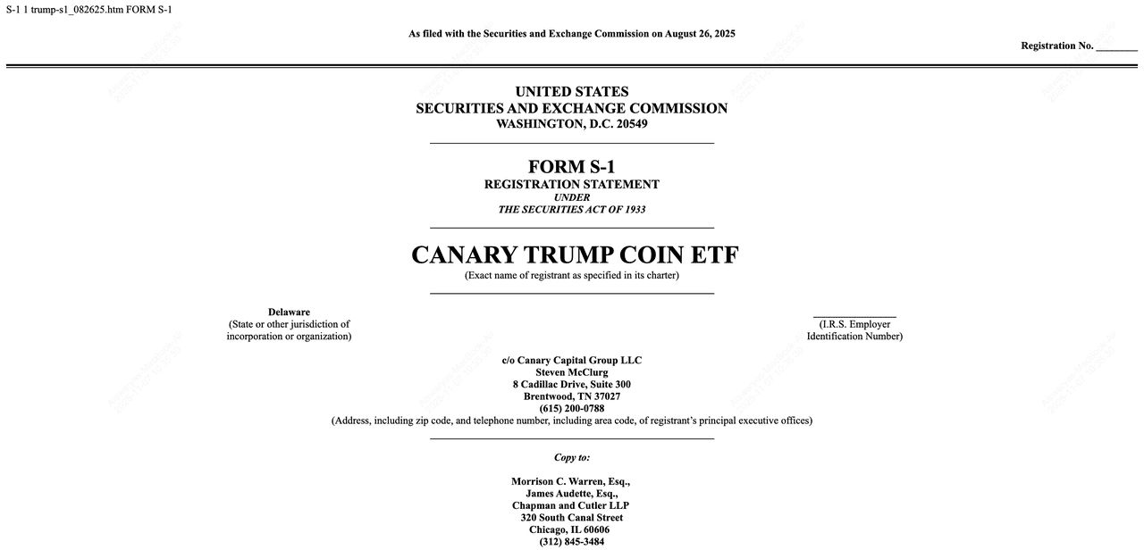 1. Canary川普币ETF:现货,完全支持