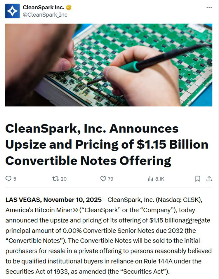 BTC算力博弈：CleanSpark融资扩产