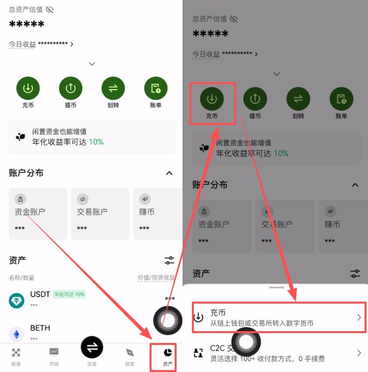 欧易接收USDT