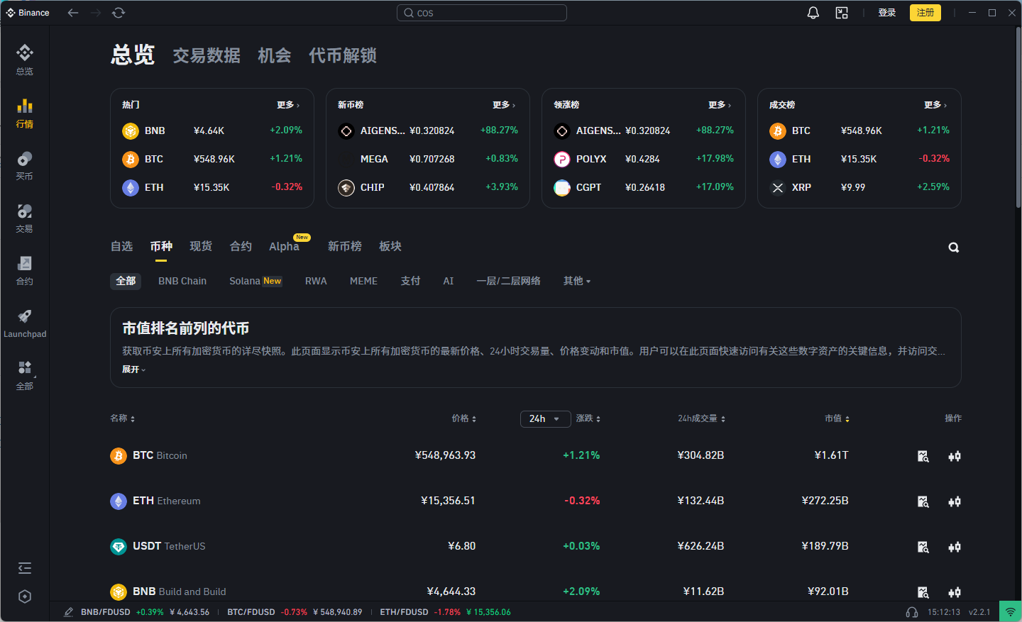 币安网页版特色功能