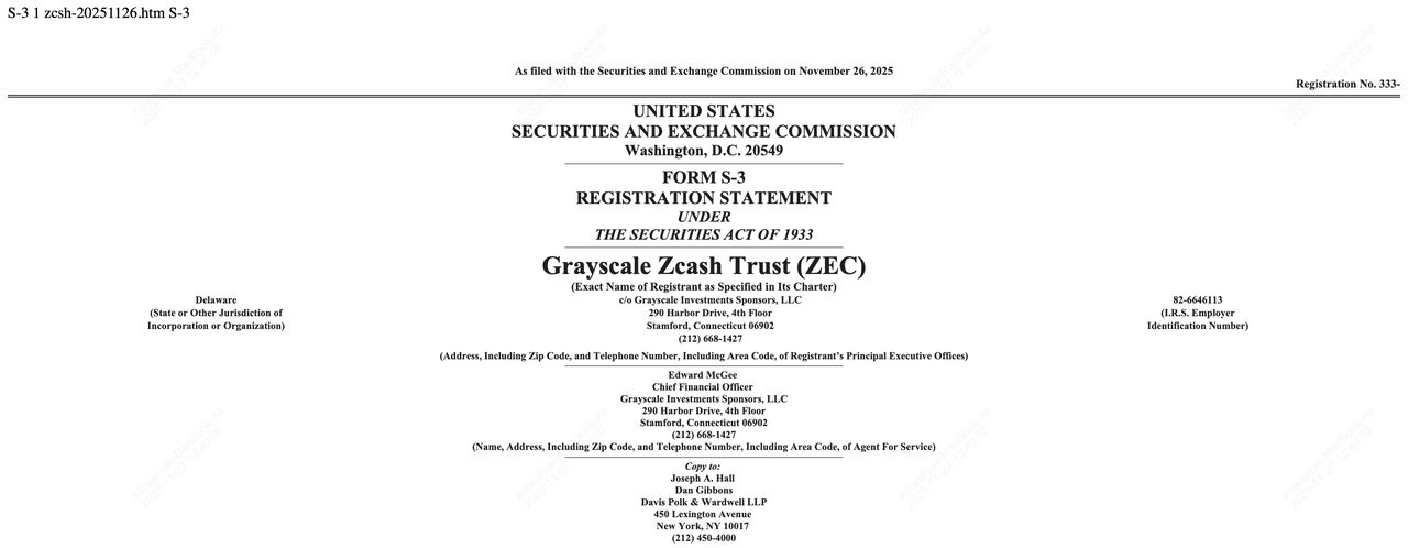 Grayscale 提交 Zcash 现货 ETF 申请：背景、运作机制与获批前景解析