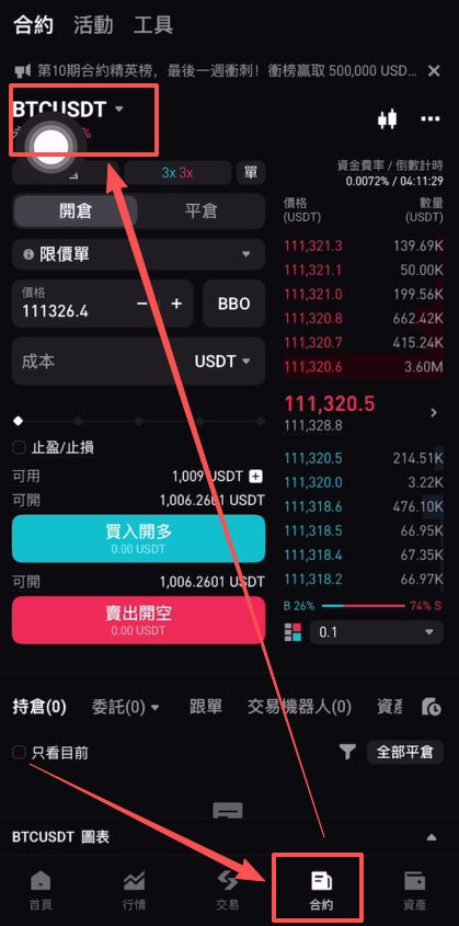 如何做BTCUSDT合约的开仓和平仓呢？_图3