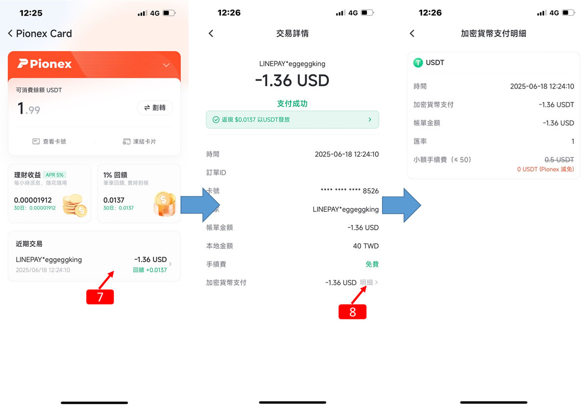 Pionex Visa Card刷卡实测_图4