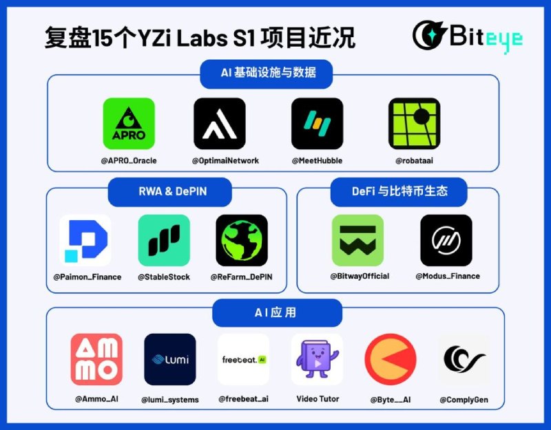 YZi Labs S1期15个重点项目深度回顾：最新进展一览