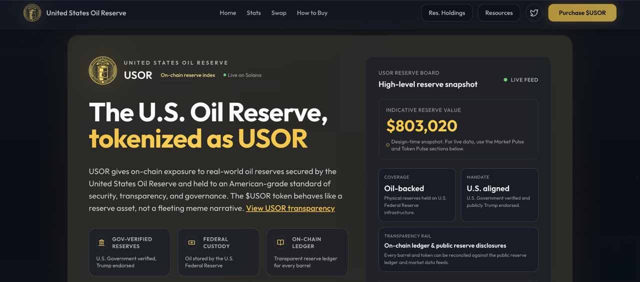USOR代币解析：基于Solana的美国石油储备数字资产指南