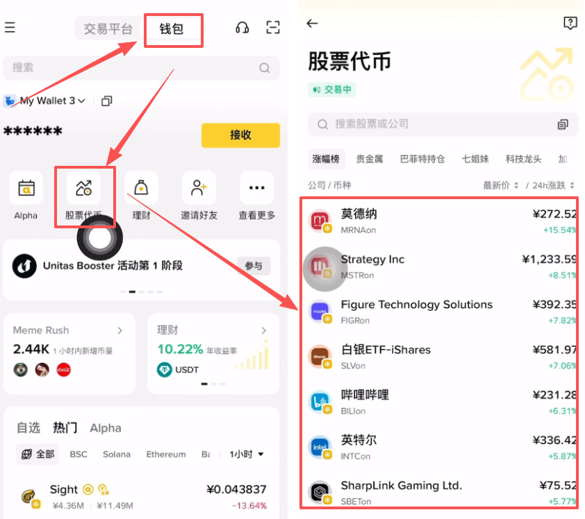 方案二:切换至 Web3 钱包购买“美股代币”