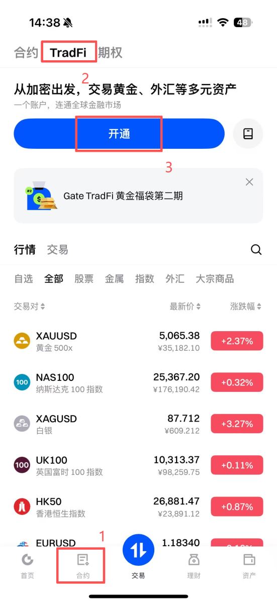 Gate拓展TradFi功能