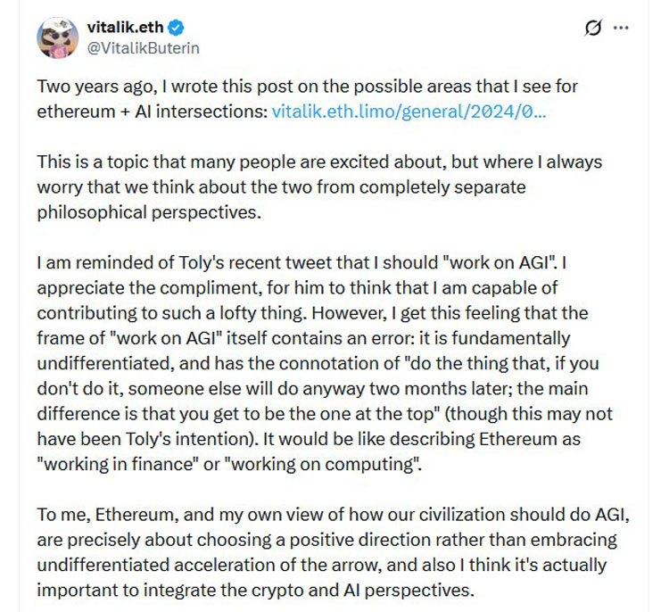 Vitalik Buterin：以太坊与AI如何协作