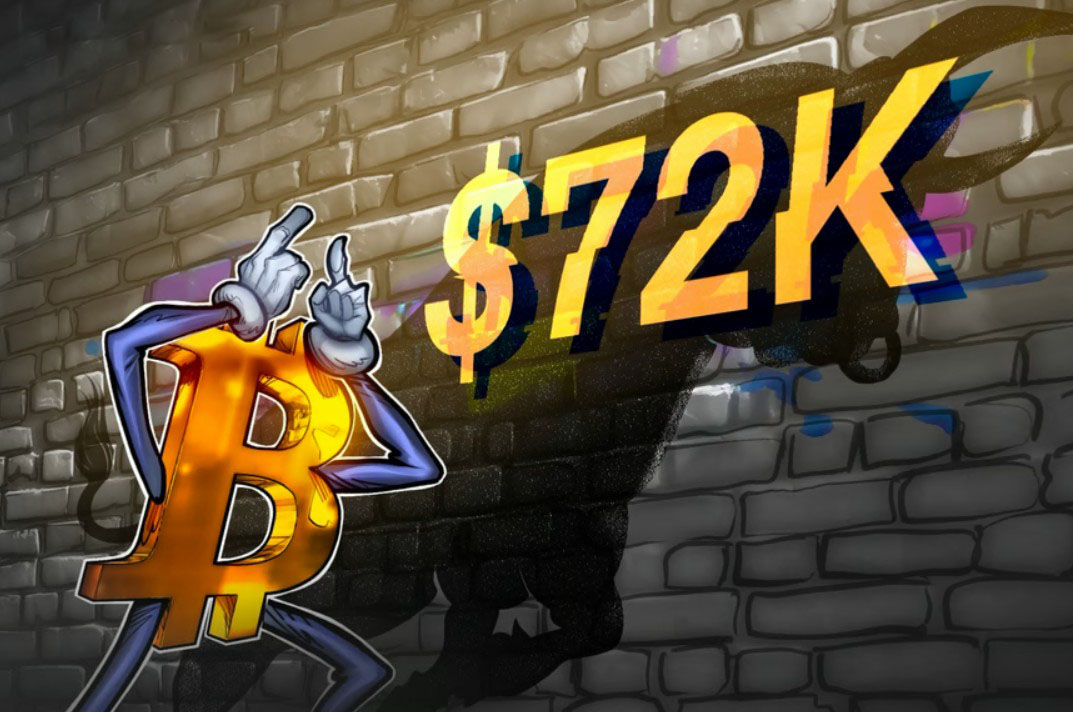比特币（BTC）价格强势上扬，逼近月内高点直指7.2万美元