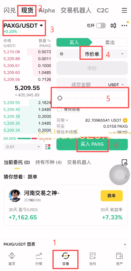 PAXG币现货交易怎么操作?