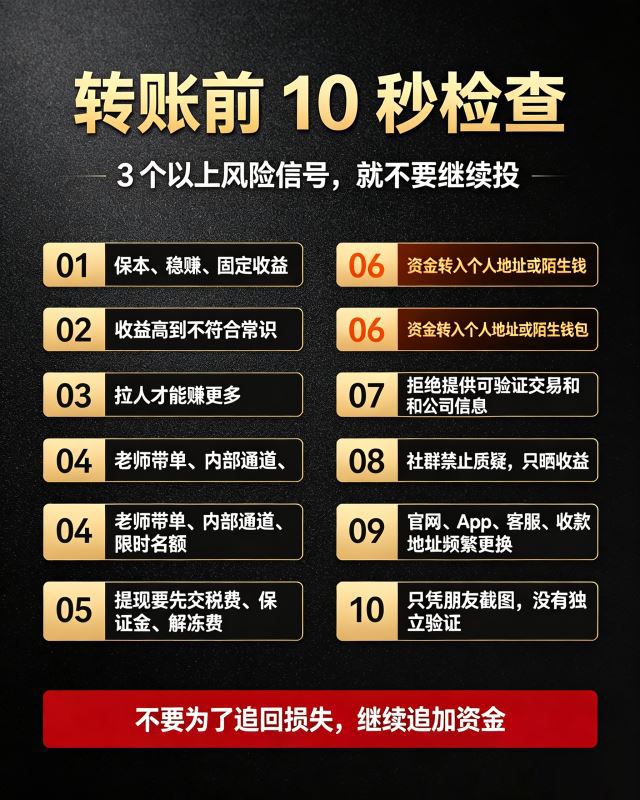 投资前的 10 秒钟检查