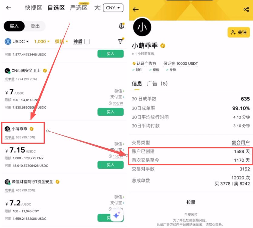 方式一：C2C交易直接购买USDC（推荐新手）_图4