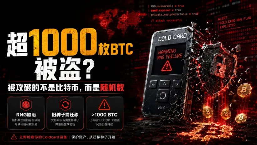 Coldcard漏洞致8900万美元被盗