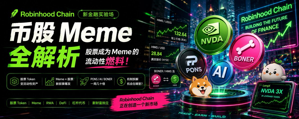 Robinhood Chain“币股Meme”全解析:华尔街股票,正在变成Meme的流动性