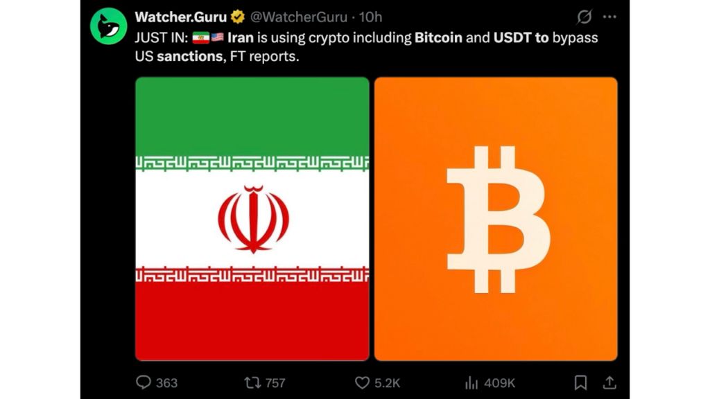 随着制裁力度加大,伊朗转向比特币和USDT