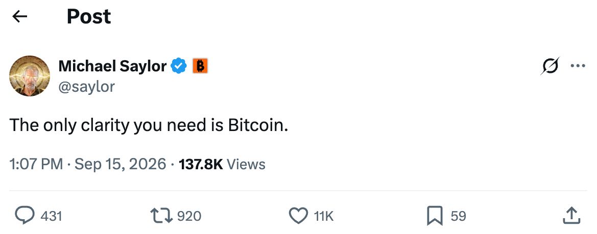 CLARITY法案未能在参议院推进后,加密货币股下跌,BTC短线跳水后反弹