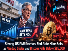 美国制造业PMI超预期，美联储加息预期升温，纳指回调比特币失守8.5万